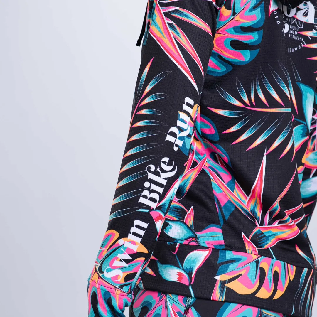 Womens LTD Run Thermo Hoodie - Koa Tropical