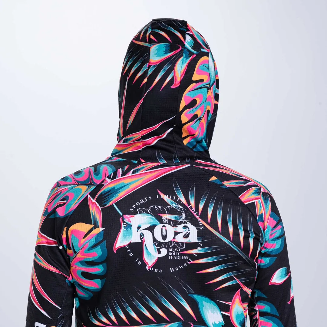 Womens LTD Run Thermo Hoodie - Koa Tropical