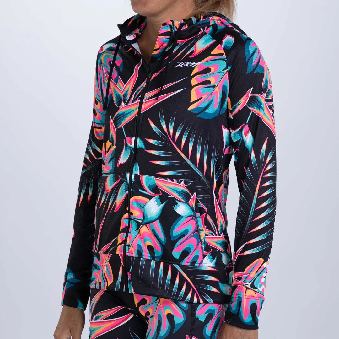 Womens LTD Run Thermo Hoodie - Koa Tropical